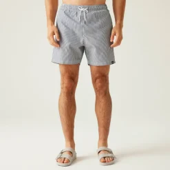 Regatta Navy/White Seersucker Stripe Loras Swim Shorts