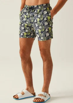 Regatta Navy/Yell Leaf Loras Swim Shorts