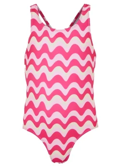 Regatta Pop Wavy Stripe Kids Katrisse Swimsuit (3- 16 Yrs)