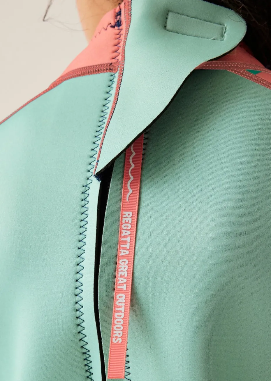 Regatta Tropical Leaf Blue Navy Kids' Junior Lightweight Wetsuit