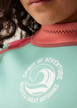 Regatta Tropical Leaf Blue Navy Kids' Junior Lightweight Wetsuit