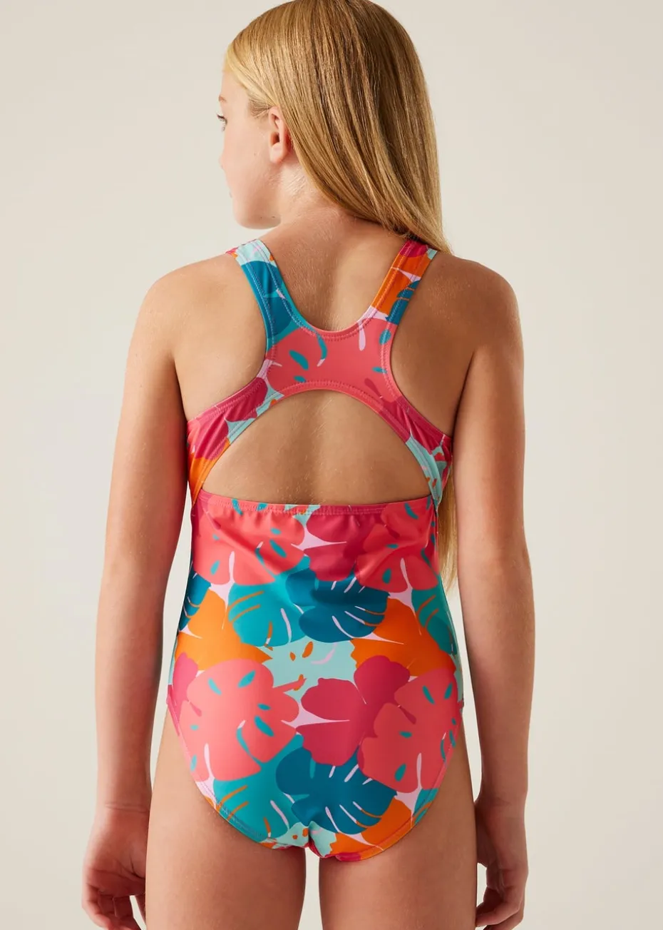 Regatta Tropical Leaf Print Kids Katrisse Swimsuit (3- 16 Yrs)