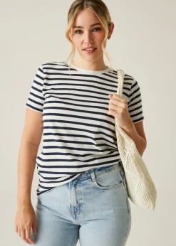 Regatta White/Navy Stripe Bayletta Tee