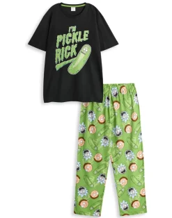 Rick & Morty Adults Multi Coloured Pickle Rick Pyjama Set