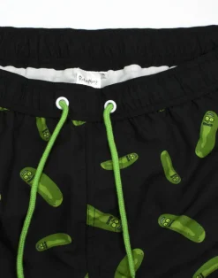 Rick & Morty Black Pickle Rick Swim Shorts