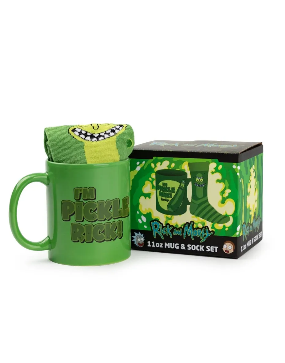 Rick & Morty Pickle Rick Mug & Sock Gift Set