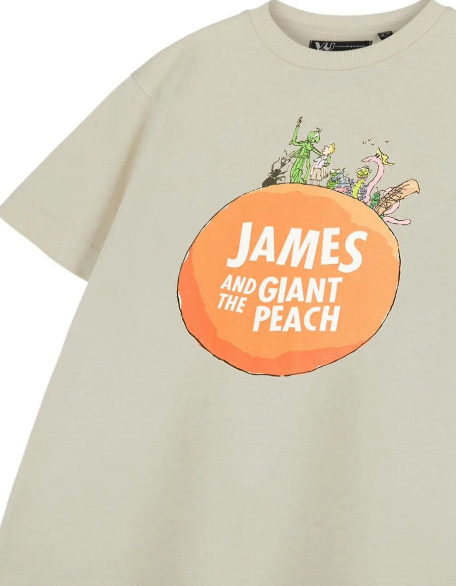Roald Dahl James & The Giant Peach Unisex Kids Beige T-Shirt (3-14 Years)