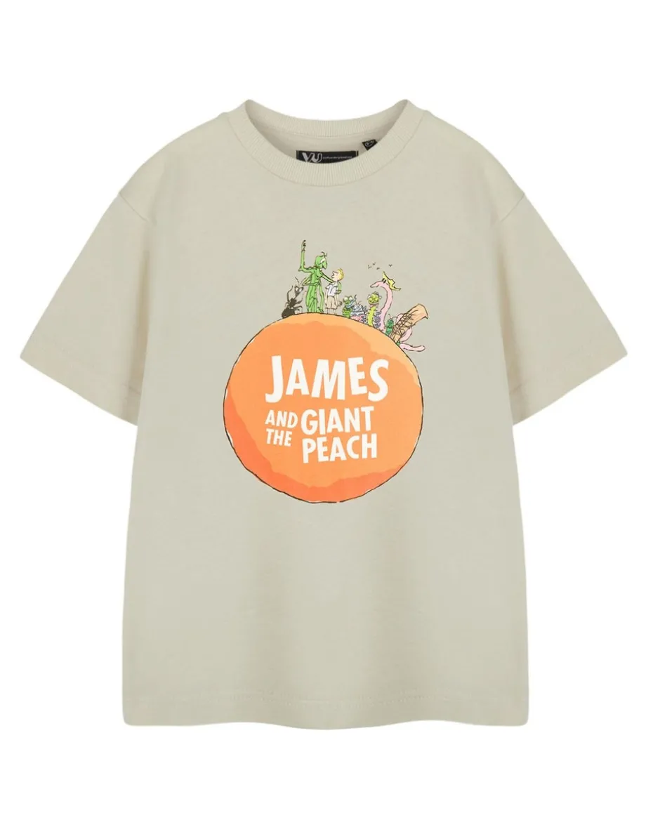 Roald Dahl James & The Giant Peach Unisex Kids Beige T-Shirt (3-14 Years)