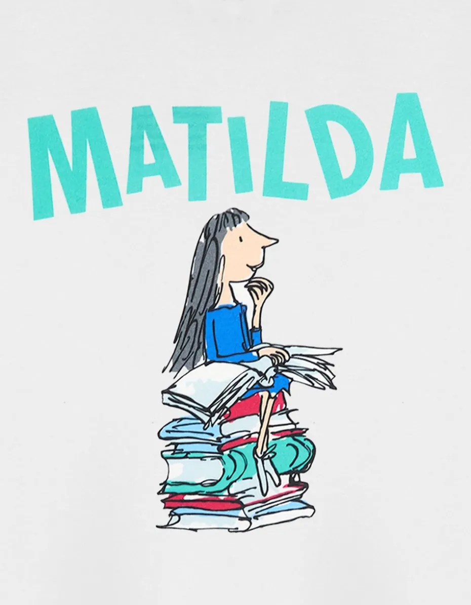Roald Dahl Matilda Unisex Kids White T-Shirt (3-14 Years)