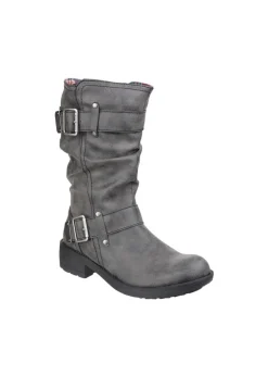 Rocket Dog Black Trumble Biker Boot