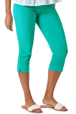 Roman Aqua Cropped Stretch Trousers