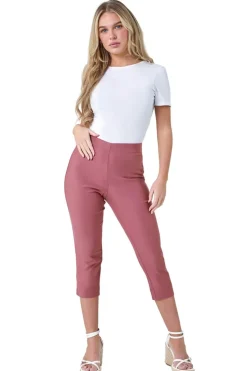Roman Beige Petite Cropped Stretch Trousers
