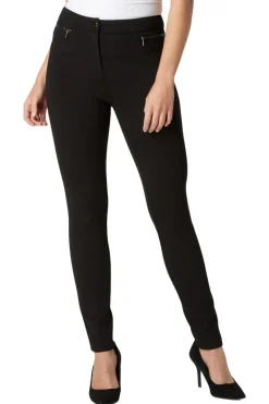 Roman Black 27 Inch Ponte Zip Trousers