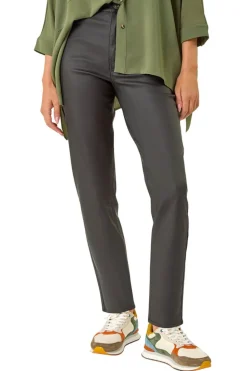 Roman Black Coated Finish Mom Style Jeans