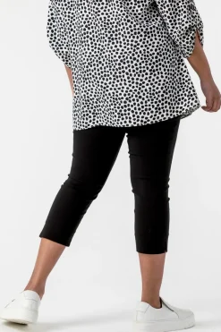 Roman Black Curve Cropped Stretch Trouser