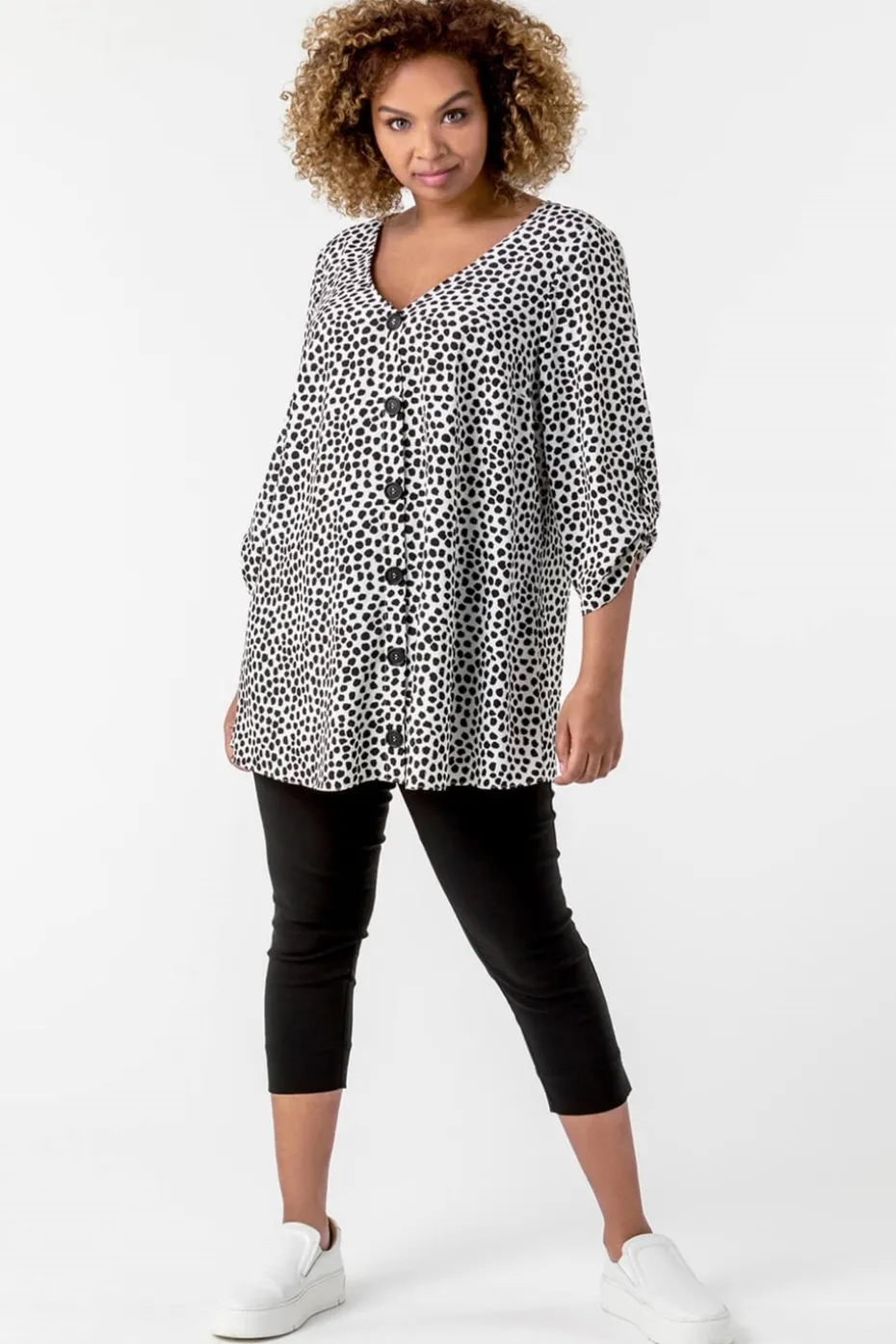 Roman Black Curve Cropped Stretch Trouser