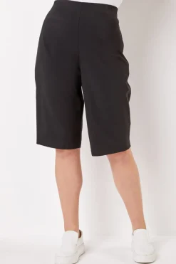 Roman Black Curve Knee Length Elastic Waist  Shorts
