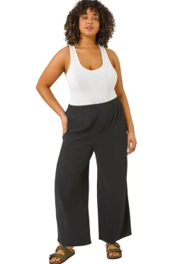 Roman Black Curve Textured Stretch Trouser