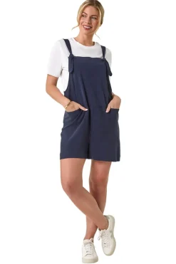 Roman Navy Petite Strap Woven Playsuit