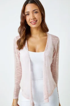 Roman Pink Lightweight Knitted Shrug