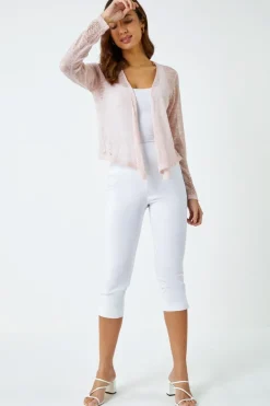 Roman Pink Lightweight Knitted Shrug