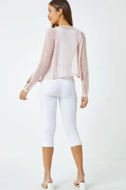 Roman Pink Lightweight Knitted Shrug