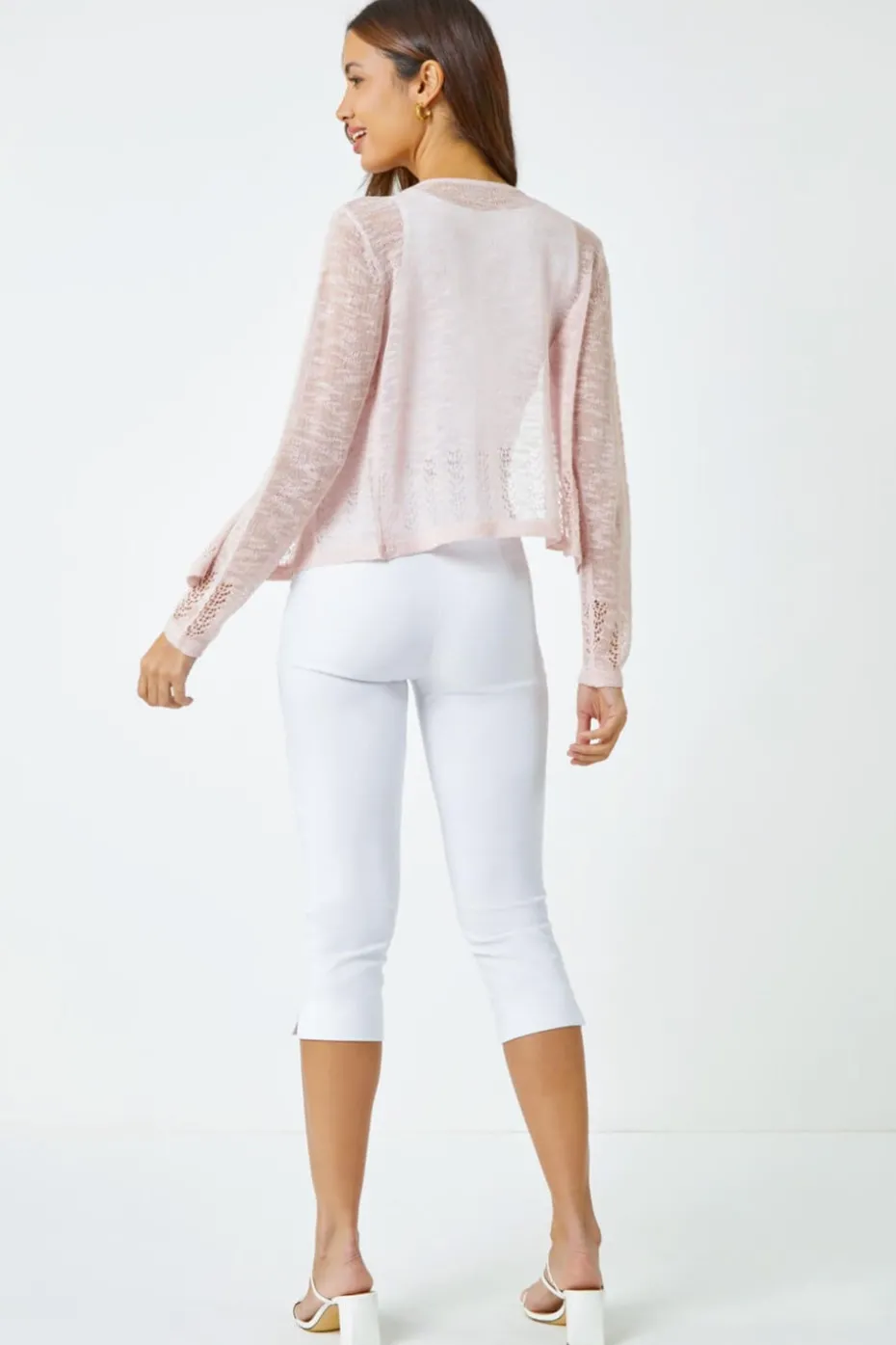 Roman Pink Lightweight Knitted Shrug