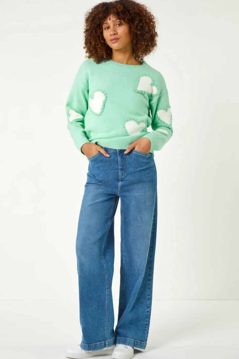 Roman Sage Fun Heart Knit Jumper