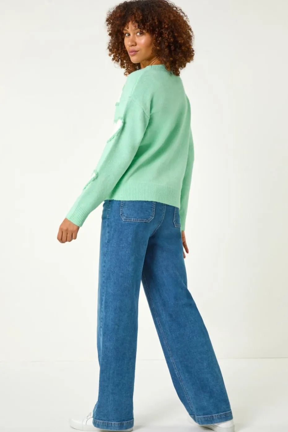 Roman Sage Fun Heart Knit Jumper