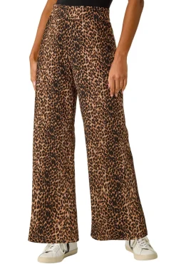 Roman Tan Animal Print Stretch Trousers