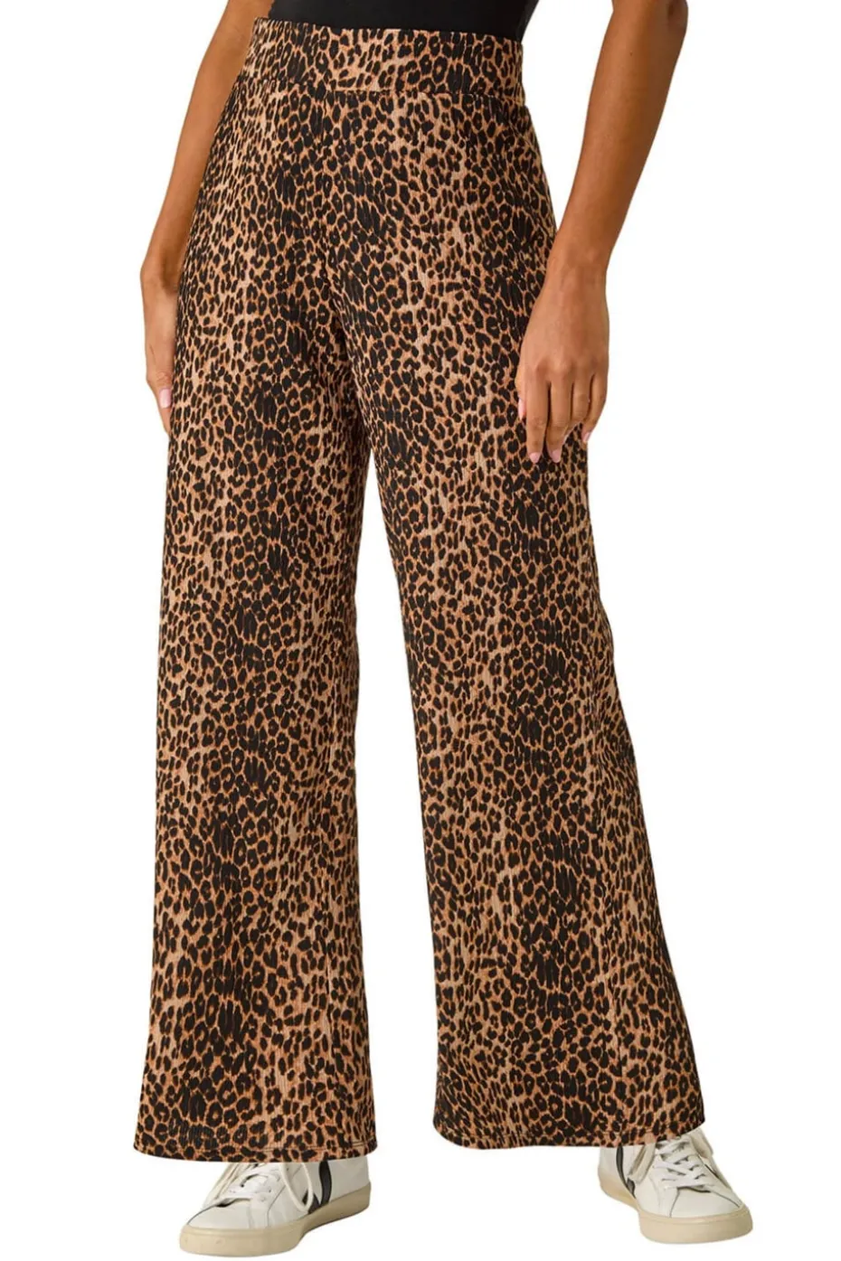 Roman Tan Animal Print Stretch Trousers