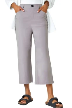 Roman Taupe Cropped Stretch Culotte