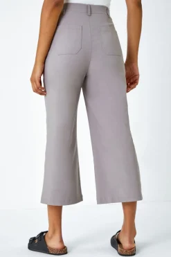 Roman Taupe Cropped Stretch Culotte