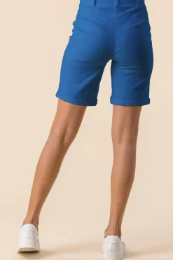 Roman Teal Blue Turn Up Stretch Shorts