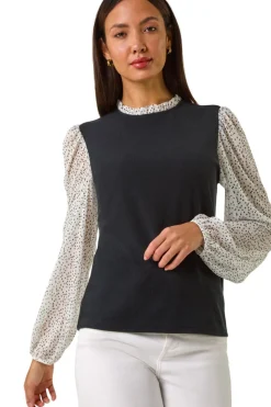 Roman White 2 in 1 Polka Dot Mesh Top