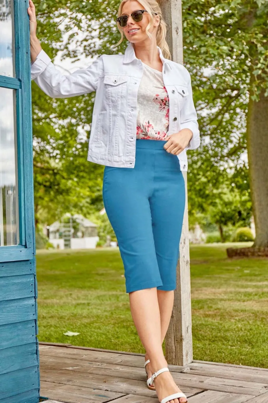 Roman White Classic Cotton Denim Jacket