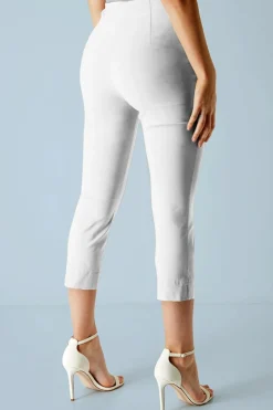 Roman White Cropped Stretch Trouser Capri Summer Leggings 3/4 Pedal Pushers