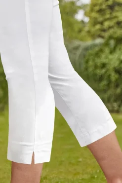 Roman White Cropped Stretch Trouser Capri Summer Leggings 3/4 Pedal Pushers