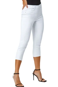 Roman White Cropped Stretch Denim Jegging