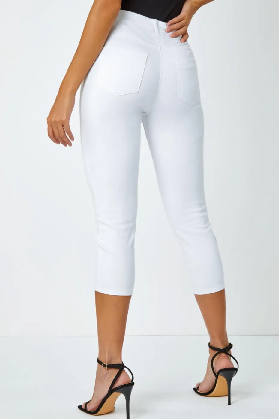 Roman White Cropped Stretch Denim Jegging