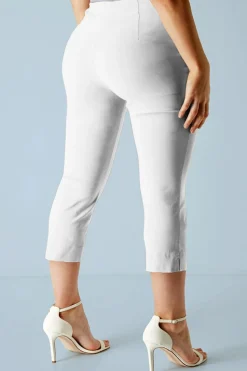 Roman White Curve Cropped Stretch Trouser