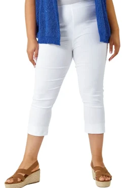 Roman White Curve Cropped Stretch Trouser