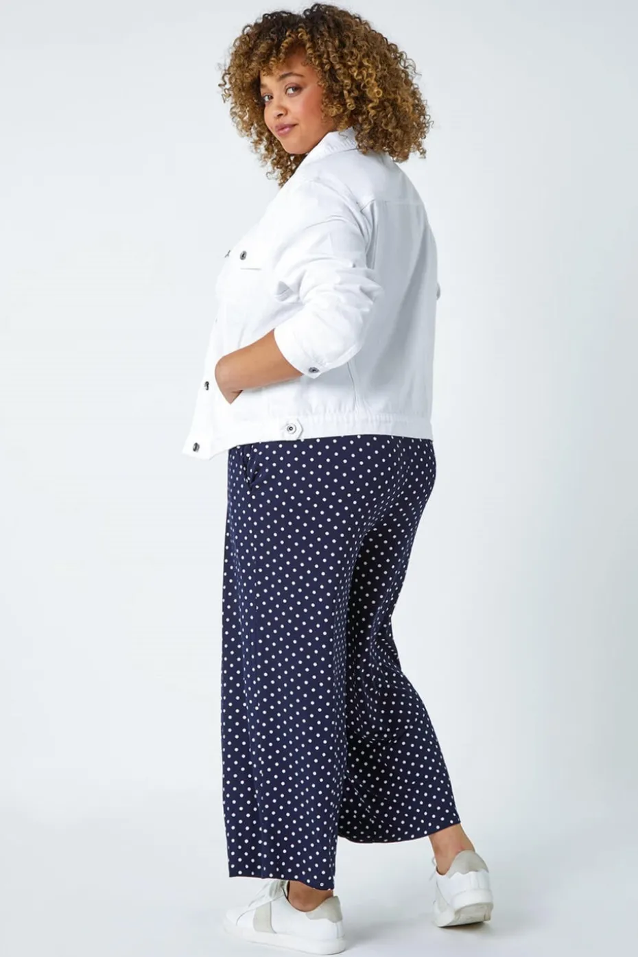 Roman White Curve Mid Wash Denim Jacket