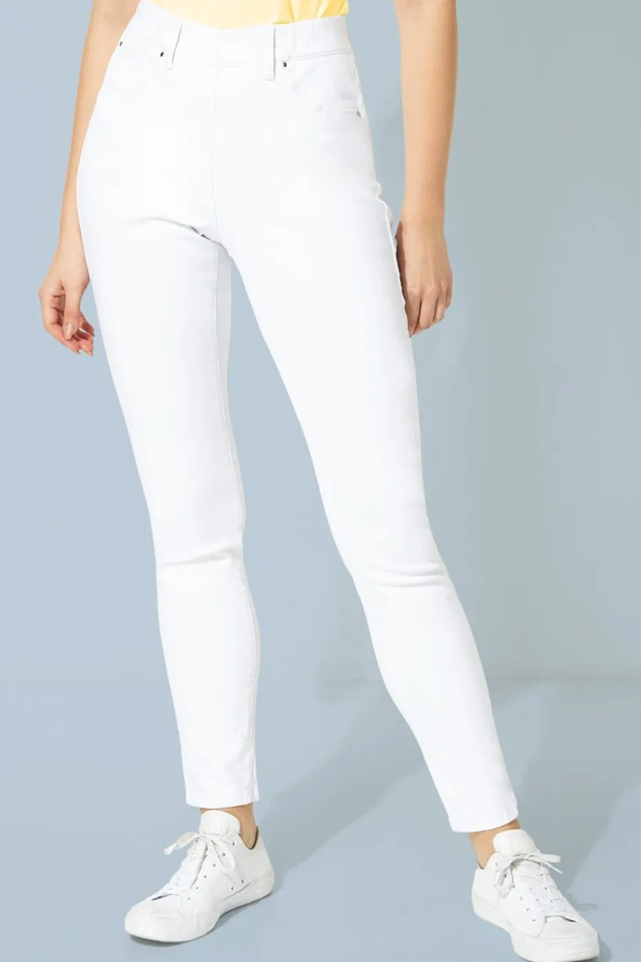 Roman White Elastic Waist 31" Denim Stretch Jegging