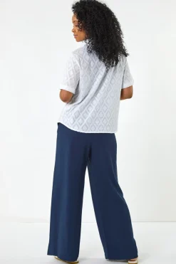 Roman White Petite Jacquard One Pocket Shirt