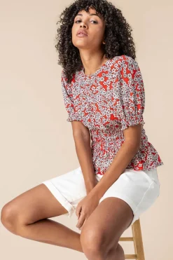 Roman White Turned Hem Denim Stretch Shorts