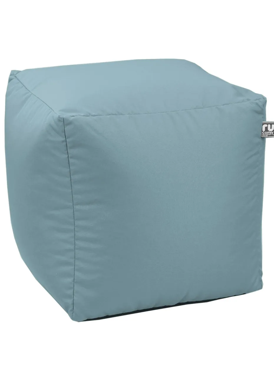 rucomfy Indoor/Outdoor Cube Seafoam Blue Beanbag