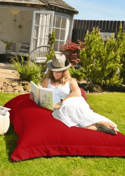 rucomfy Indoor/Outdoor Giant Squashy Squarbie Red Beanbag