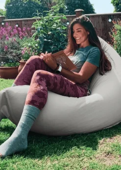 rucomfy Indoor/Outdoor Giant Squashy Squarbie Platinum Grey Beanbag