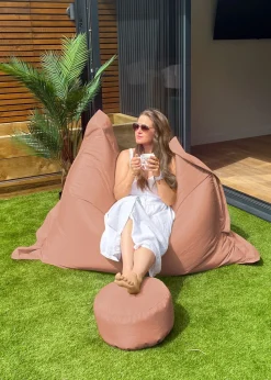 rucomfy Indoor/Outdoor Giant Squashy Squarbie Dusky Pink Beanbag